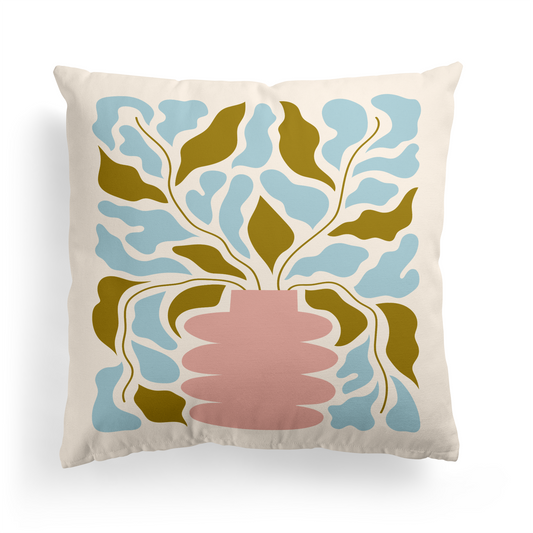 Art Nouveau Floral Style Throw Pillow