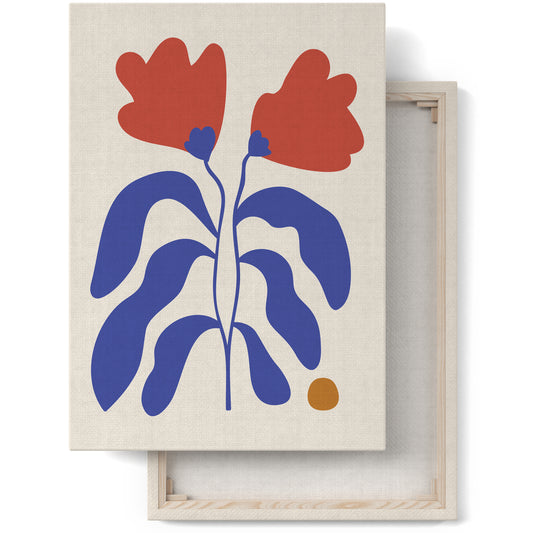 Minimalist Abstract Flowers Print on Canvas