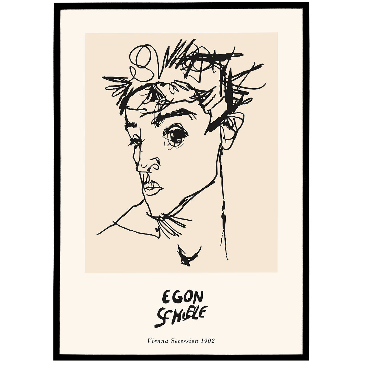 Egon Schiele - Black and white Poster