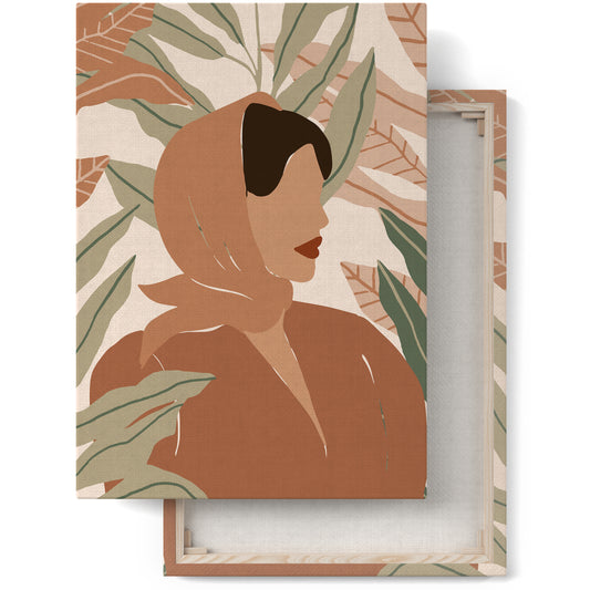 Boho Botanical Woman Canvas Print