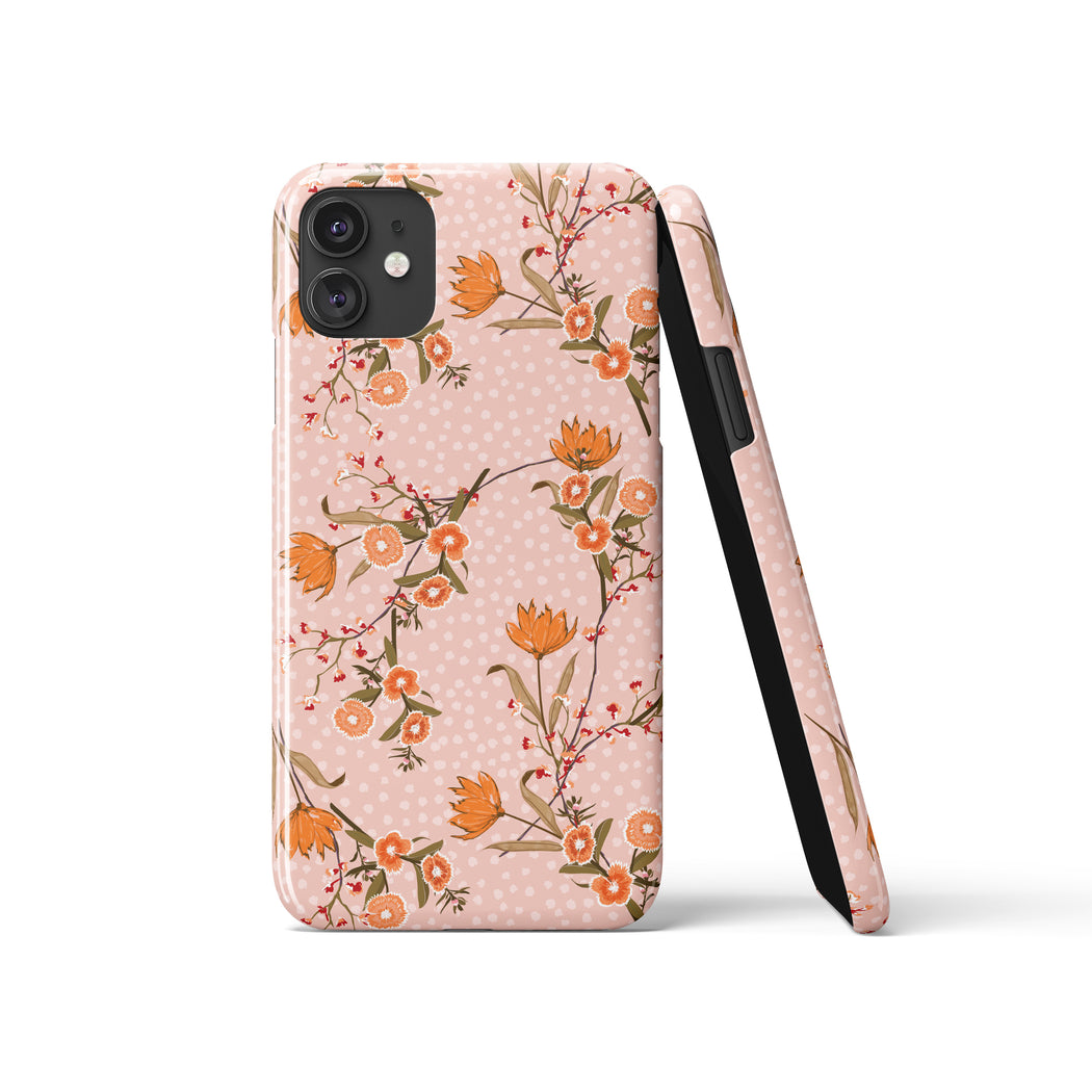 Pink Feminine Flowers Artistic iPhone Case