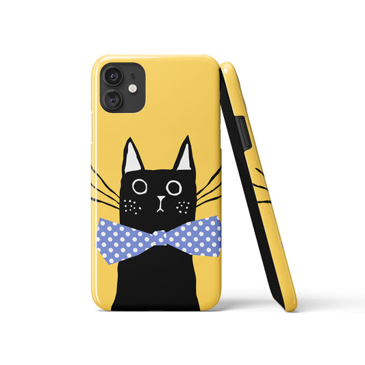 Black Cat Drawing iPhone Case