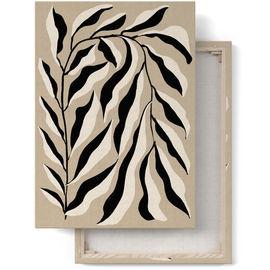 Black&Beige Botanical Canvas Print