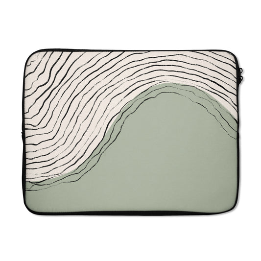 Mint Wave Abstract Art - Laptop Sleeve