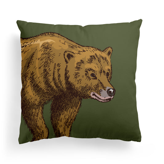 Pillow with Grizzly Bear