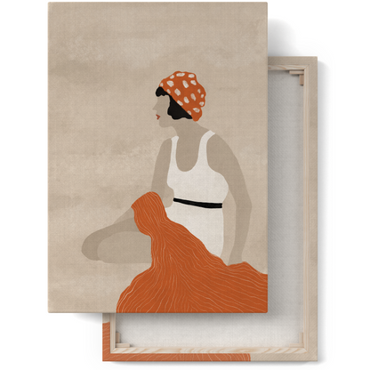 Woman on the Huntington Beach Canvas Print