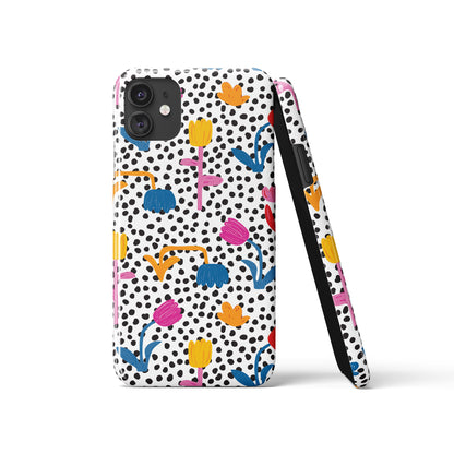 Floral Modern Dots iPhone Case