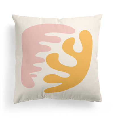 Modern Throw Pillow with Botanical Shapes