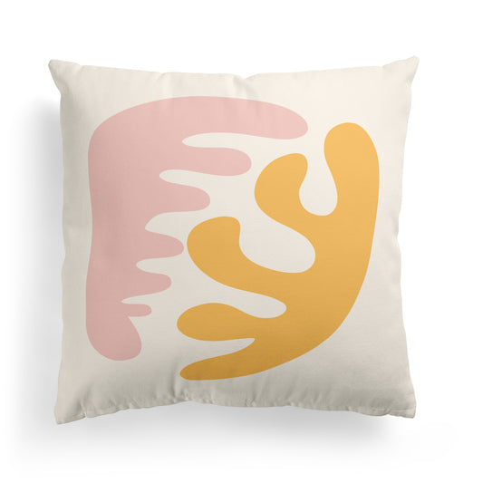 Modern Throw Pillow with Botanical Shapes