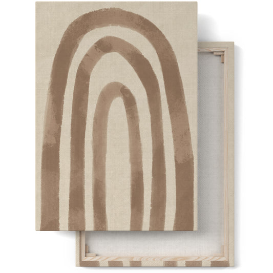 Beige Rustic Rainbow Boho Canvas Print