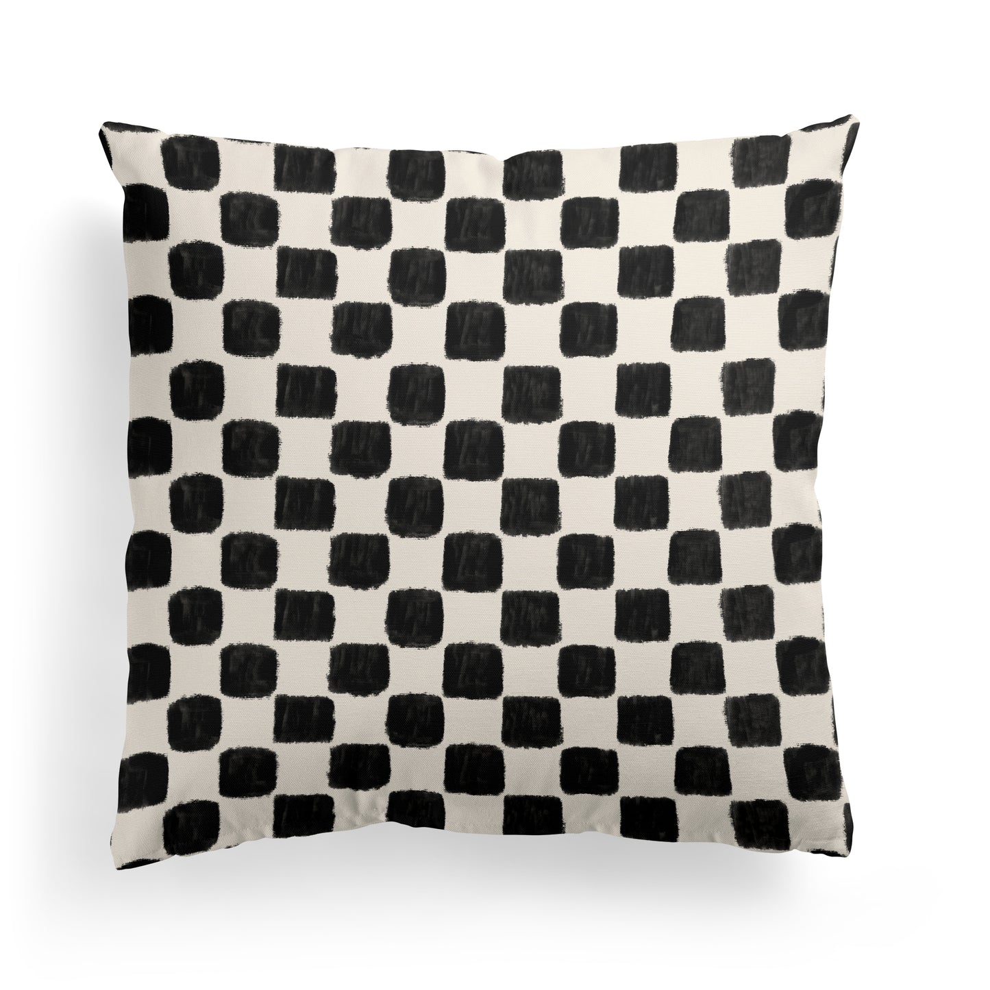 Retro Black Checkered Pattern Throw Pillow