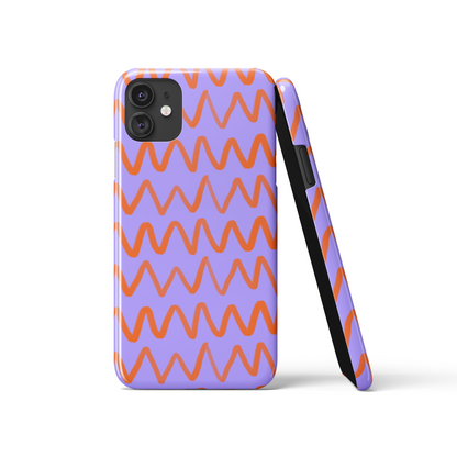 Violet and Orange Abstract Pattern iPhone Case