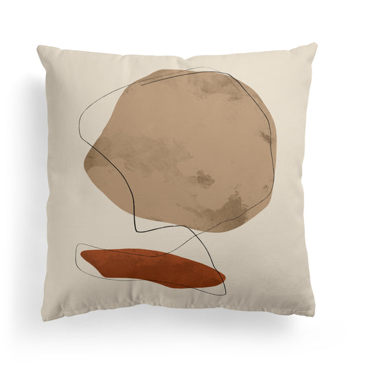 Minimalist Painted Japandi Shapes Throw Pillow