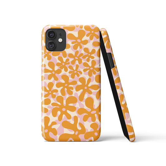 Pink and Yellow Floral Pattern iPhone Case