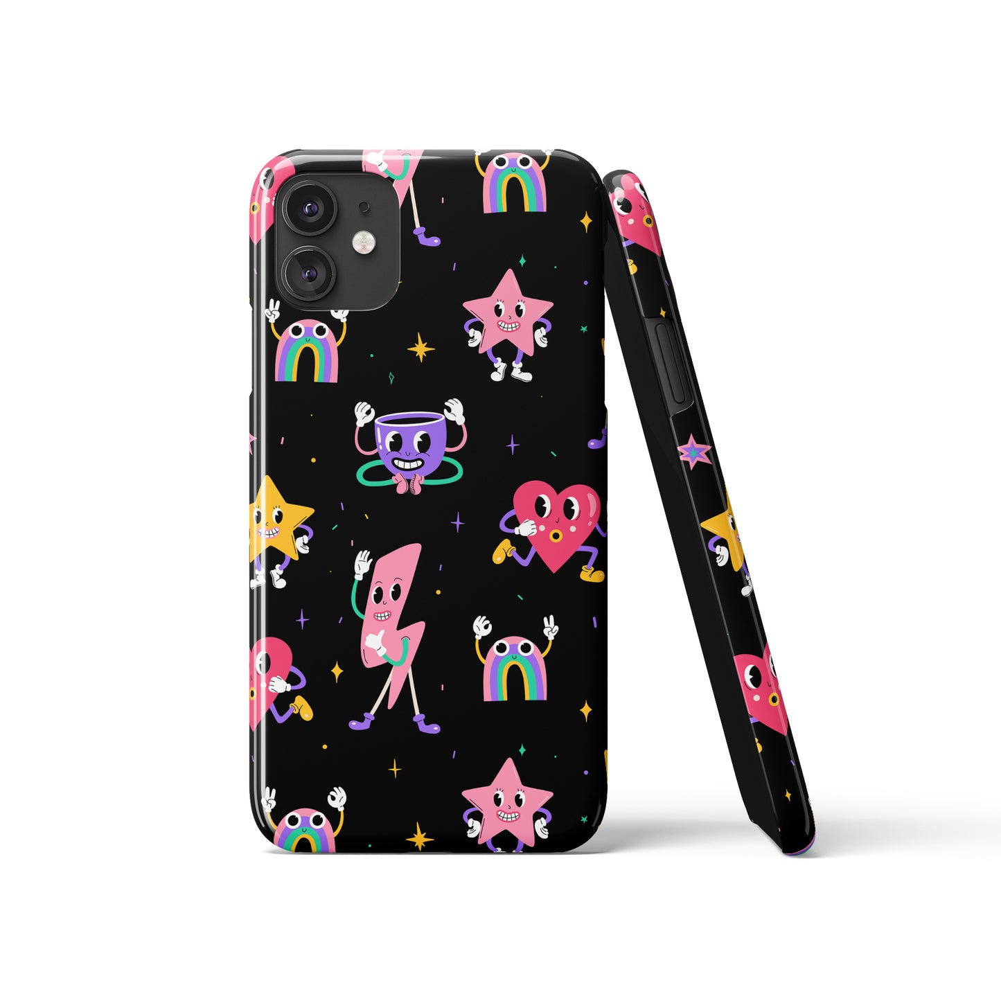 Black Psychodelic Cartoon iPhone Case