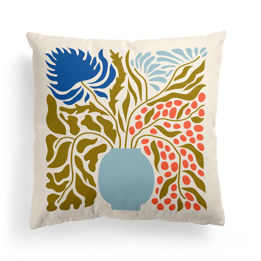 Eclectic Floral Style Throw Pillow