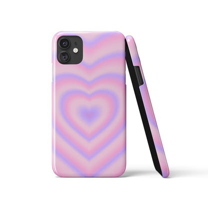 Pink Psychodelic Swirl Heart iPhone Case