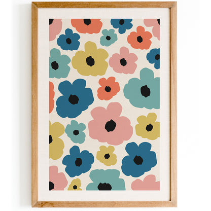 Colorful Cut Outs Flowers Print