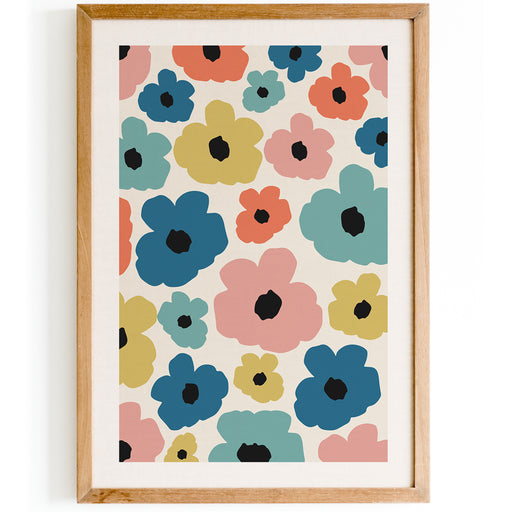 Colorful Cut Outs Flowers Print