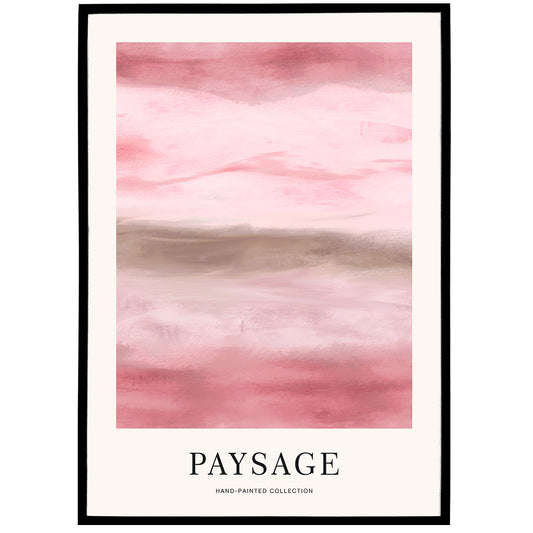 Pink Paysage No4 Hand Painted Poster