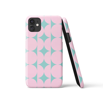 Retro Pastel Bauhaus Pattern iPhone Case