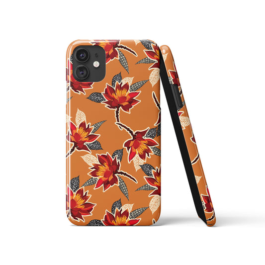 Mustard Tropical Floral Pattern iPhone Case