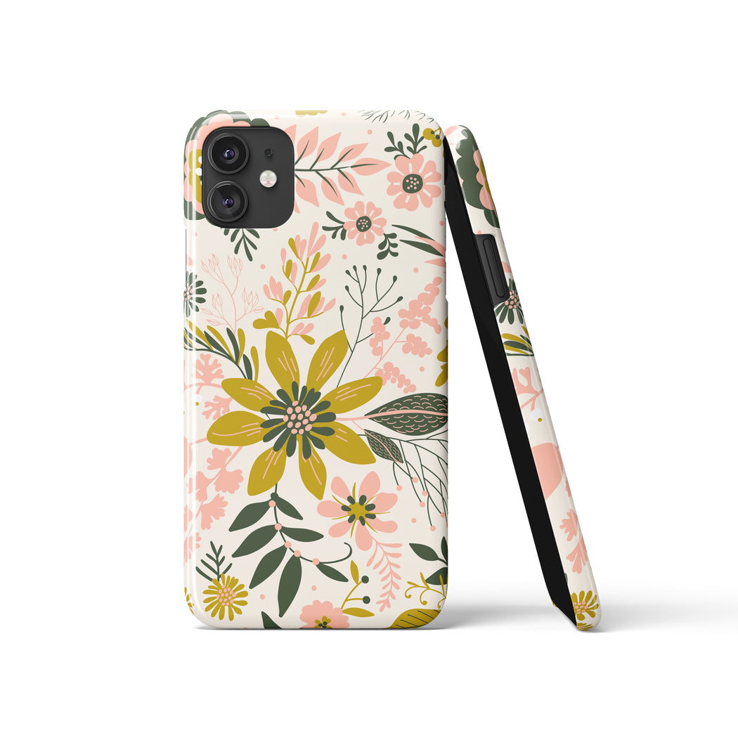 iPhone Case with Folk Floral Print