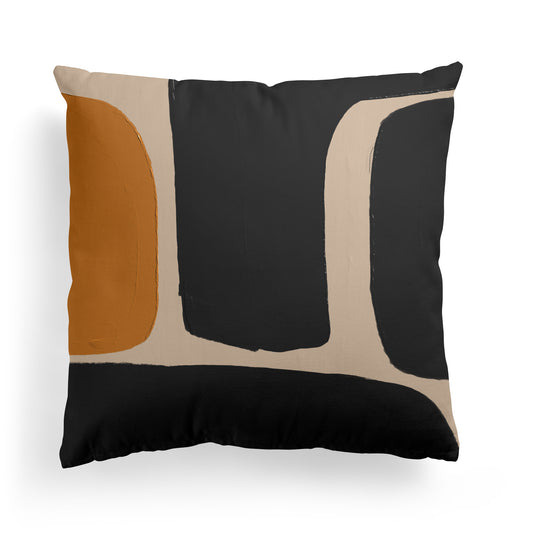 Mustard Bauhaus Modern Art Throw Pillow