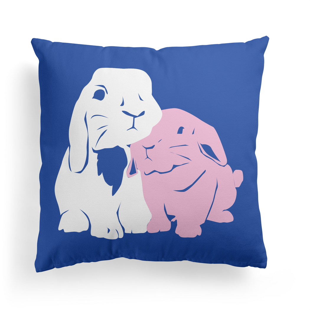Cute Rabbits Farmhouse Decor Throw Pillow