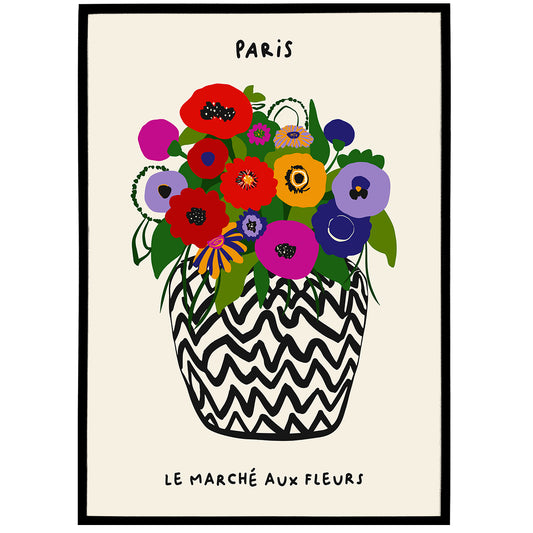 Flower Market Paris Floral Poster