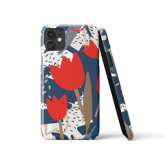 Red Tulips Floral iPhone Case