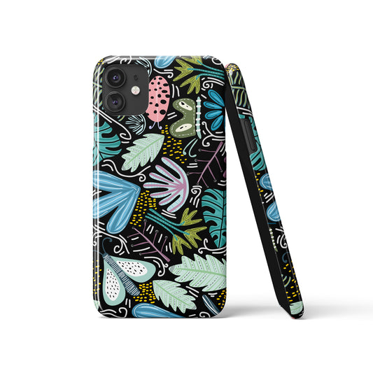 Black Colorful Floral iPhone Case