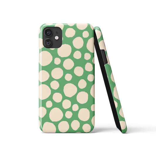 Green Retro Dots 60s Pattern iPhone Case