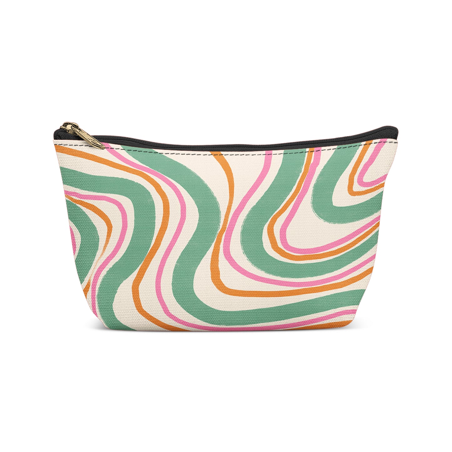 Line Art Retro Swirl Makeup Bag