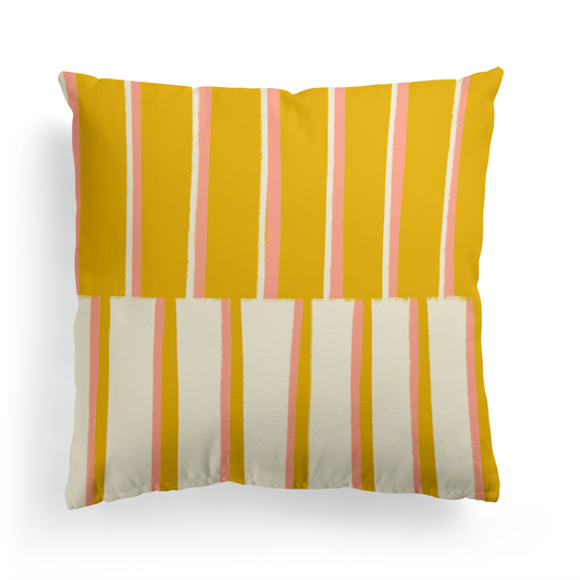 Yellow Mid Century Modern Art Throw Pillow