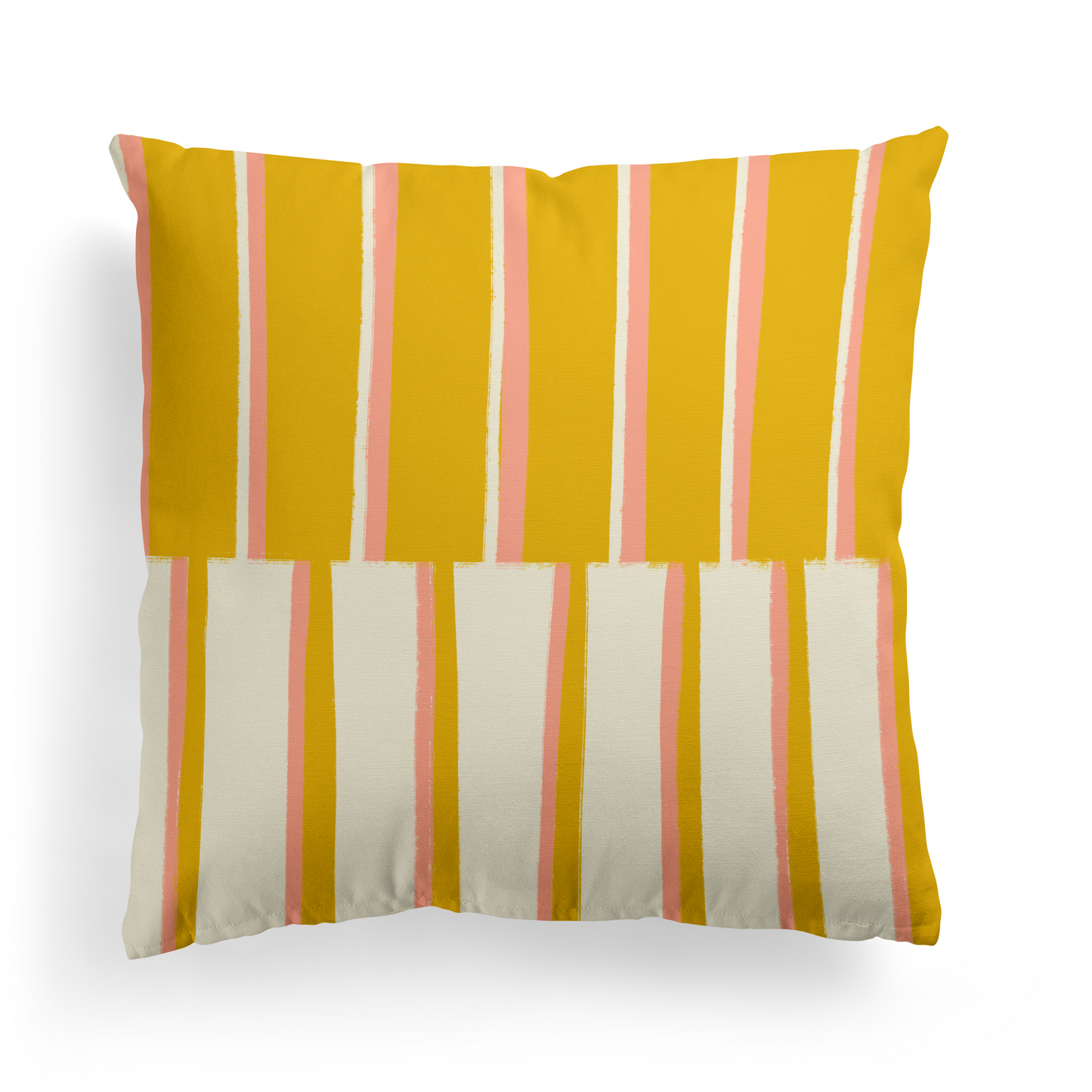 Yellow Mid Century Modern Art Throw Pillow