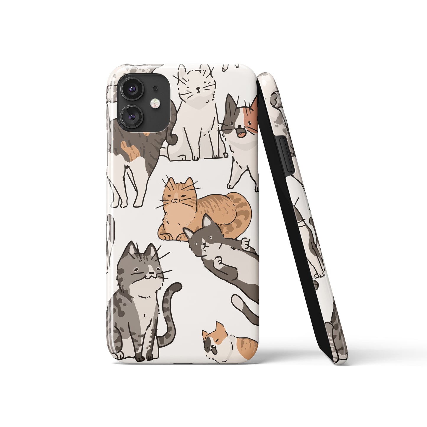 Funny Handdrawn Cats iPhone Case