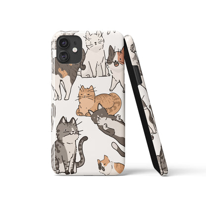 Funny Handdrawn Cats iPhone Case