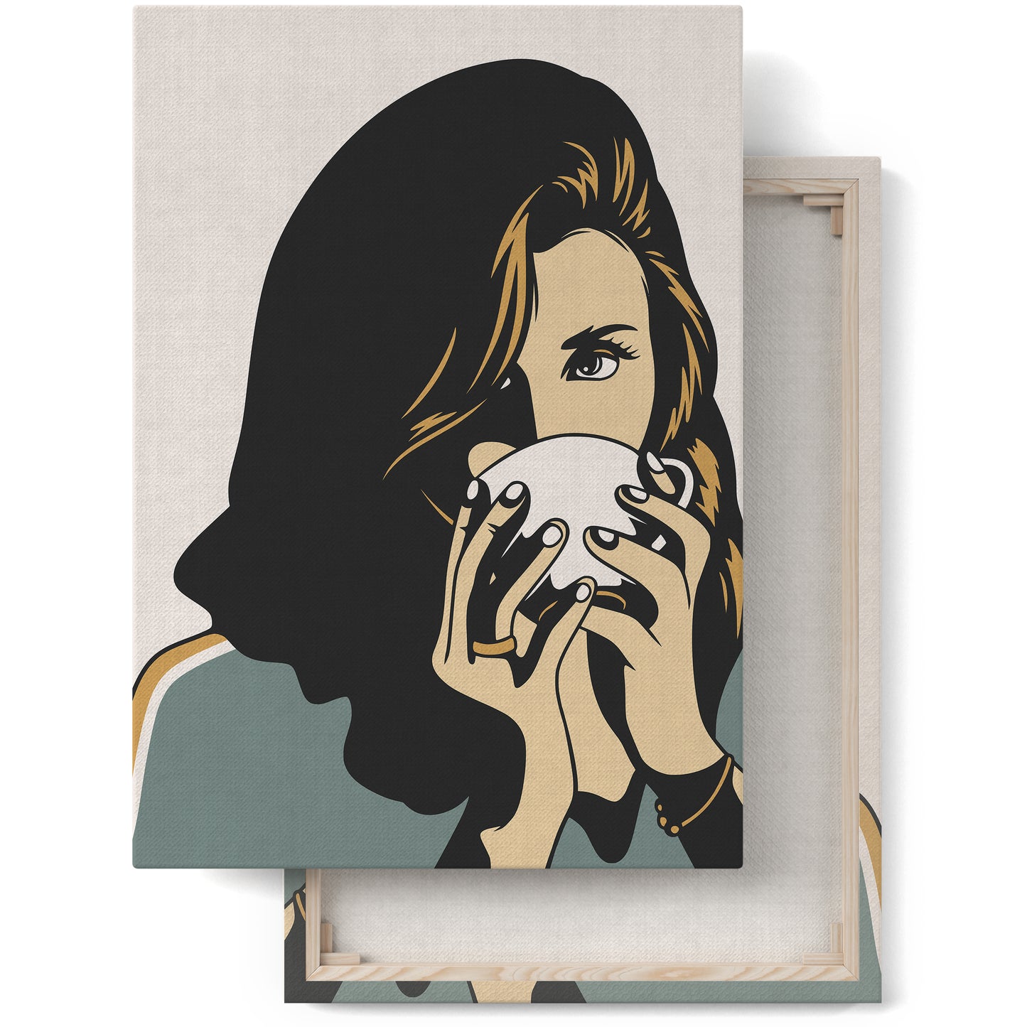 Coffee Time Woman Canvas Print