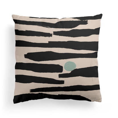 Black Modern Art Throw Pillow