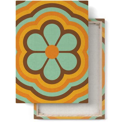 Retro 70s Hippie Flower Canvas Print