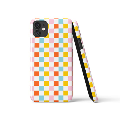 Colorful Retro Checkboard 60s iPhone Case