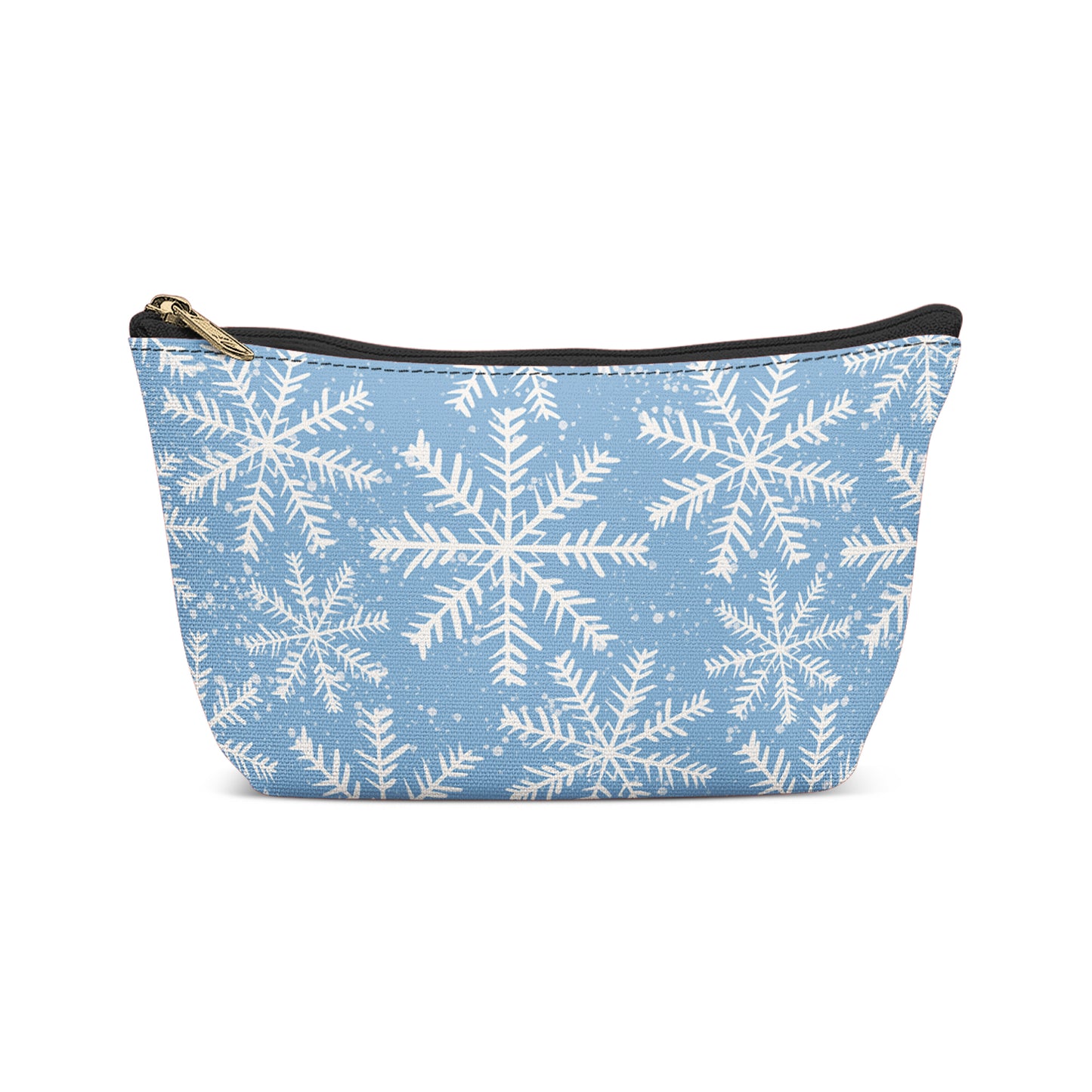 Blue Christmas Snowflakes Makeup Bag