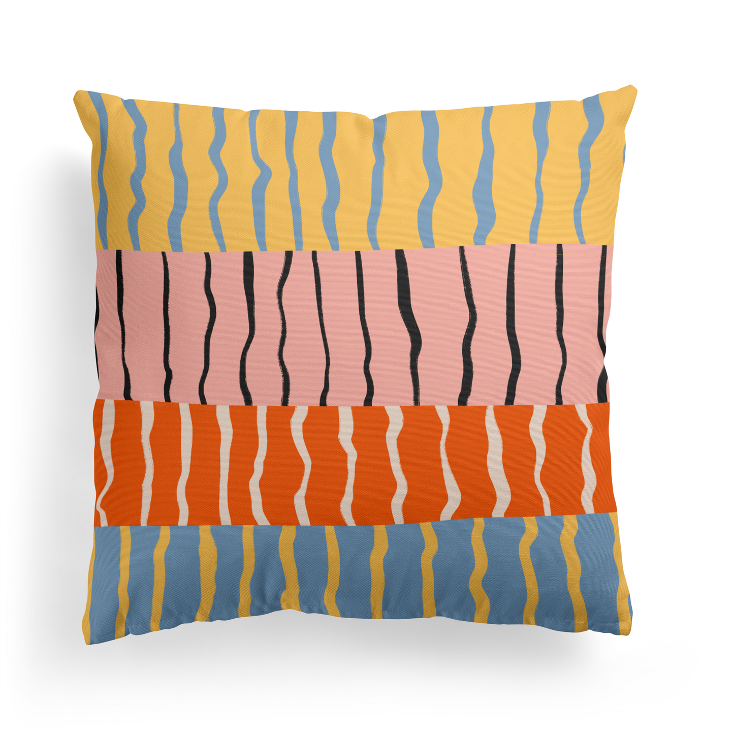 Colorful Eclectic Striped Art Throw Pillow