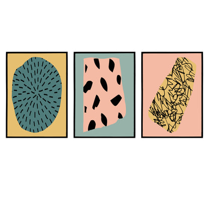 Set of 3 Modern Organic Prints