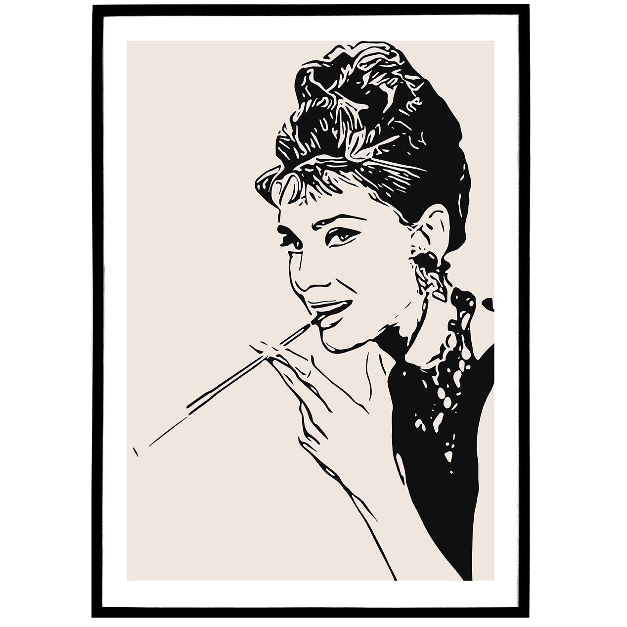 Audrey Hepburn Beige Poster