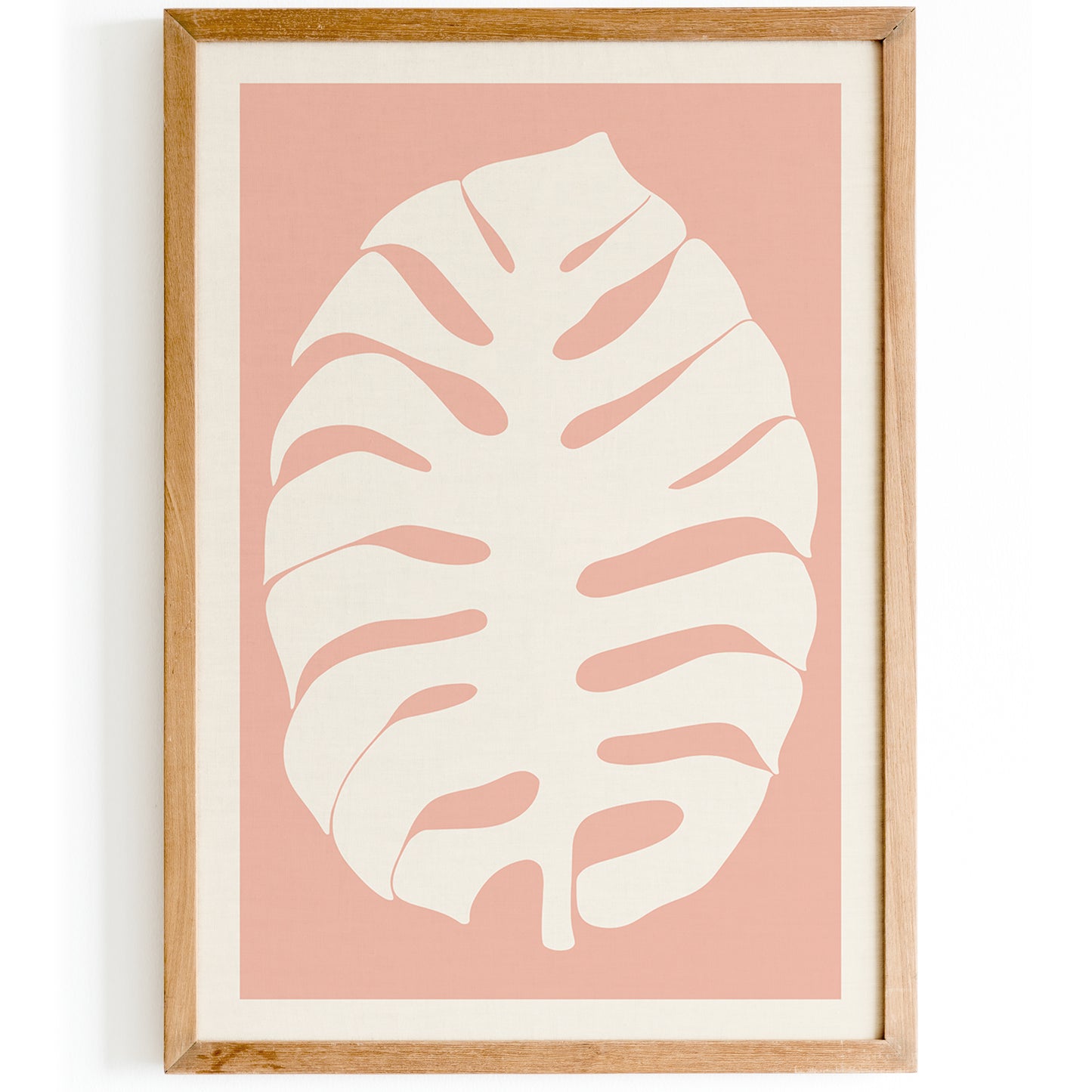 Pink Monstera Leaf Art Print