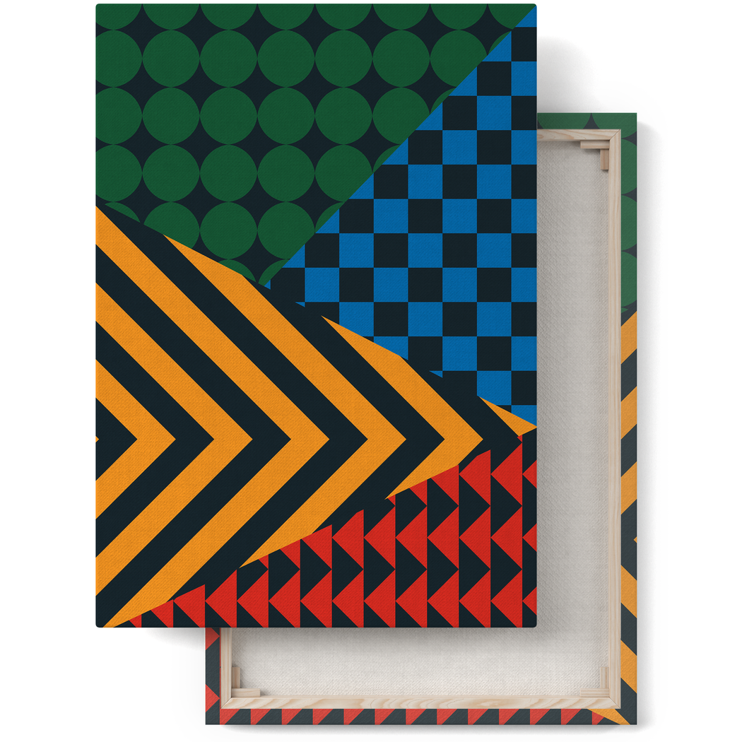 Colorful Retro Bauhaus Canvas Print