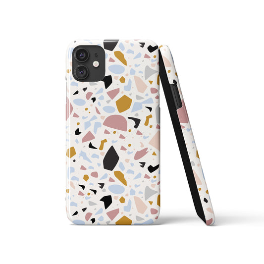 White Modern Terrazzo Italian iPhone Case