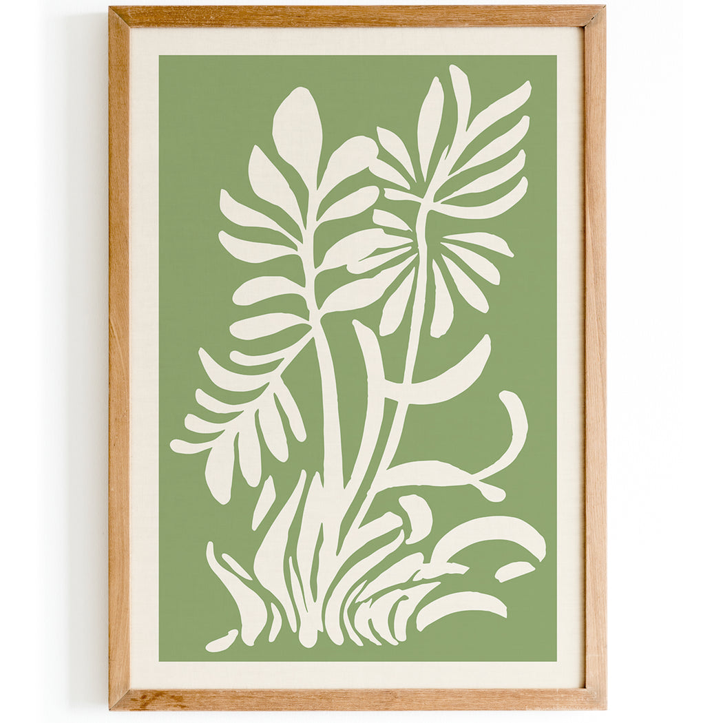 Green Botanical Shapes Art Print
